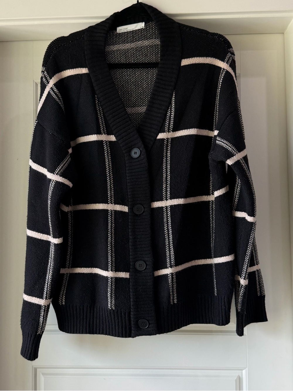 OAK + FORT Button-Front Cardigan Sweater